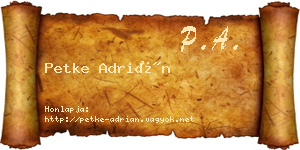 Petke Adrián névjegykártya